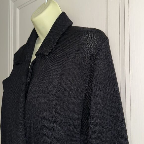 St. John by Marie Gray black knit double breasted cropped jacket - Picture 5 of 12